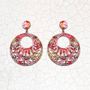 Delicate Party Wear Wooden Dangles Earrings Perfect And Different Look For Women Girl. 1