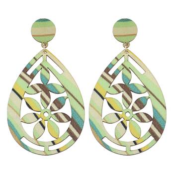 Delicate Natural Wooden Dangler Light Weight Earrings For Girls And Women. 2