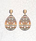 Elegant Designer Light Weight Dangle Wooden Earrings For Girls And Women.