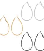 Elegant Silver Gold Black Earring Combo For Women Girl.