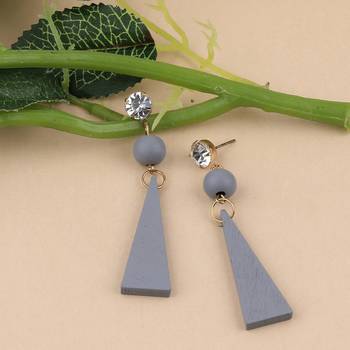 Antique Diamond  Wooden Dangler Earrings Perfect And Different Look For Women Girl. 2