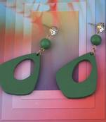 Ethnic Drop  Diamond Wooden Light Weight Earrings For Girls And Women.