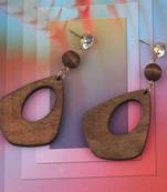 Designer Diamond Wooden Earrings Perfect And Different Look For Women Girl