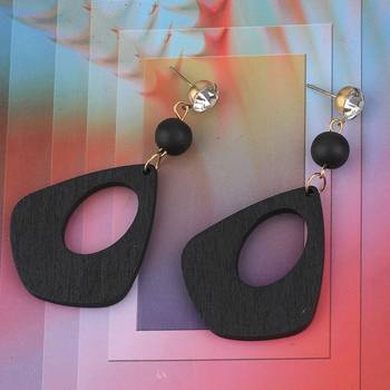 Stylish Dangler Diamond Wooden Earrings  Light Weight For Girls And Women 1
