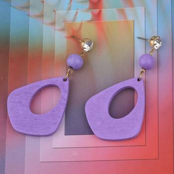 Charm Designer Diamond Wooden Light Weight Dangler Earrings For Girls And Women 1