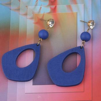 Elegant Dangler Diamond Wooden Earrings For Girls And Women 1