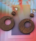 Elegant Dangler Diamond Wooden Earrings For Girls And Women