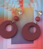 Elegant Dangler Diamond Wooden Earrings For Girls And Women