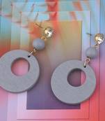 Handmade Designer Diamond Wooden Light Weight Earrings For Girls And Women.