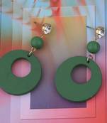 Attractive Round Wooden Light Weight Earrings For Girls And Women.