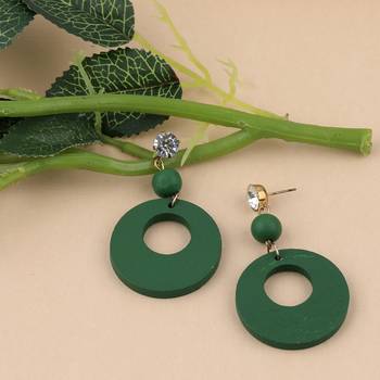 Attractive Round Wooden Light Weight Earrings For Girls And Women. 2