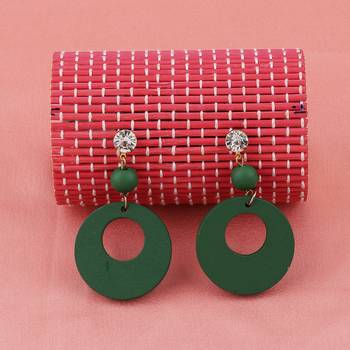 Attractive Round Wooden Light Weight Earrings For Girls And Women. 3