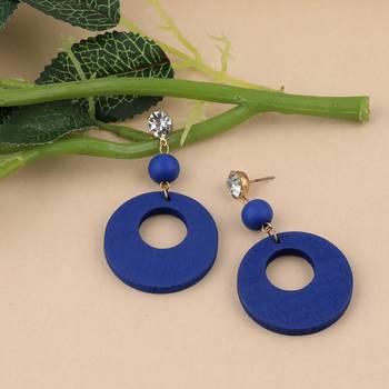 Charm Dangler  Diamond Wooden Earrings For Girls And Women 2
