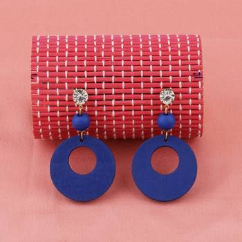 Charm Dangler  Diamond Wooden Earrings For Girls And Women 3