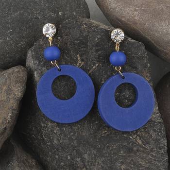 Charm Dangler  Diamond Wooden Earrings For Girls And Women 4