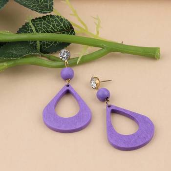 Party Wear Natural Diamond Wooden Earring For Perfect And Different Look For Women 2