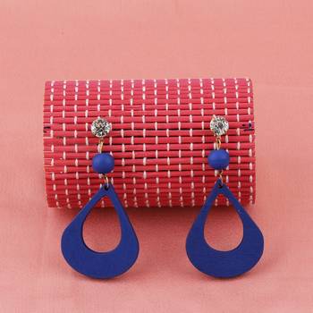 Antique Natural Diamond Wooden Dangler Earrings For Girls And Women. 3