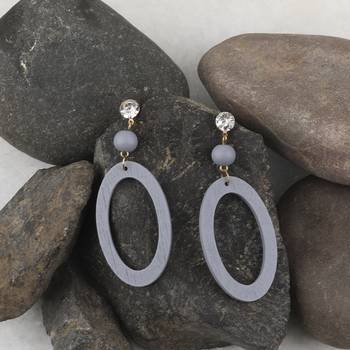 Diamond  Wooden Light Weight Dangle Earrings For Girls And Women. 4