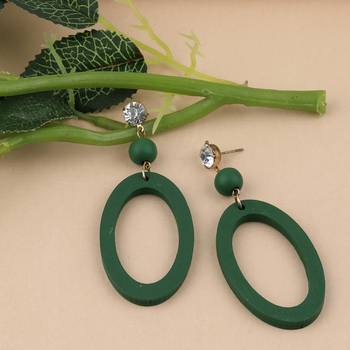 Exclusive  Diamond  Dangler Wooden Earrings For Girls And Women 2