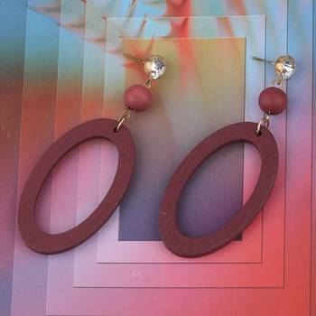 Beautiful Diamond  Wooden Earring For Perfect And Different Look For Women 1