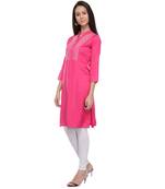 magenta printed rayon kurti
