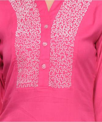 magenta printed rayon kurti 4
