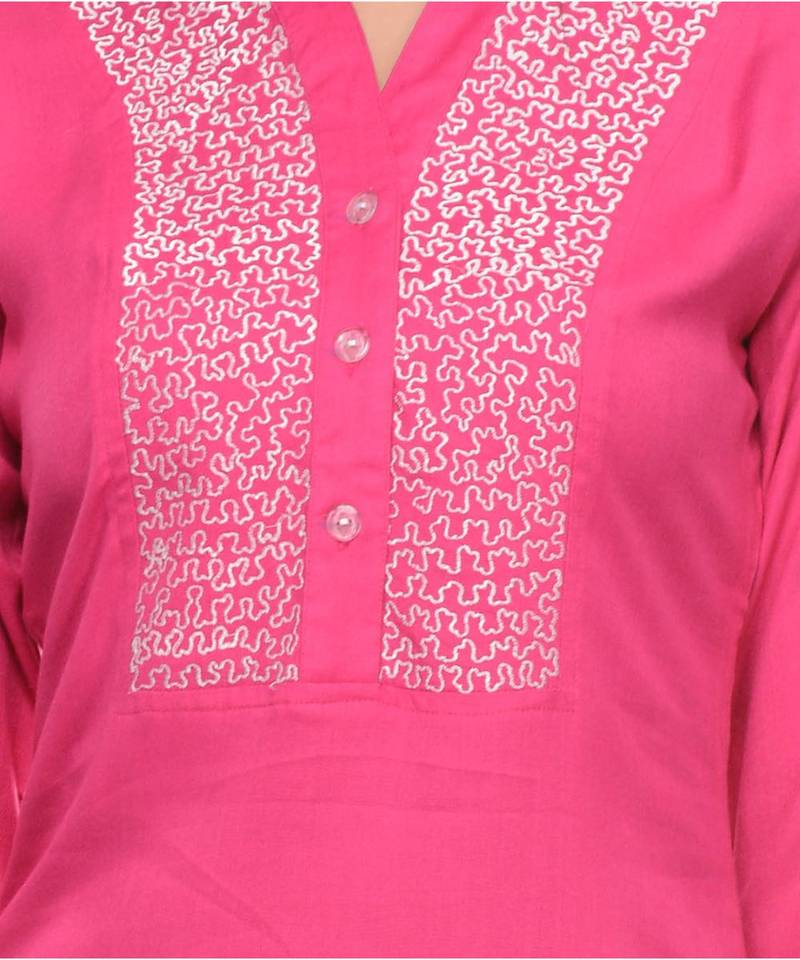 magenta printed rayon kurti