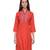 red printed rayon kurti