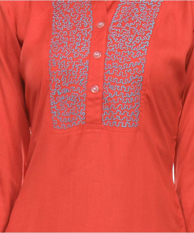 red printed rayon kurti