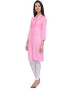 pink printed rayon kurti