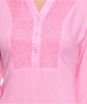 pink printed rayon kurti 4