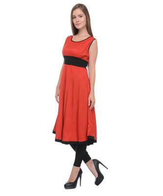 red printed rayon kurti 1