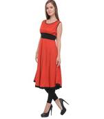 red printed rayon kurti