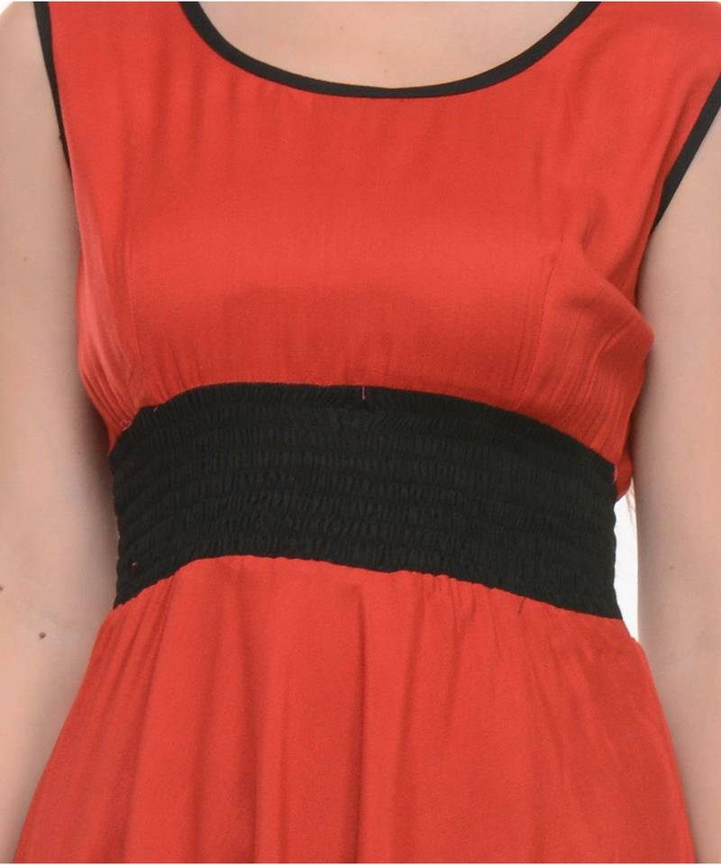 red printed rayon kurti