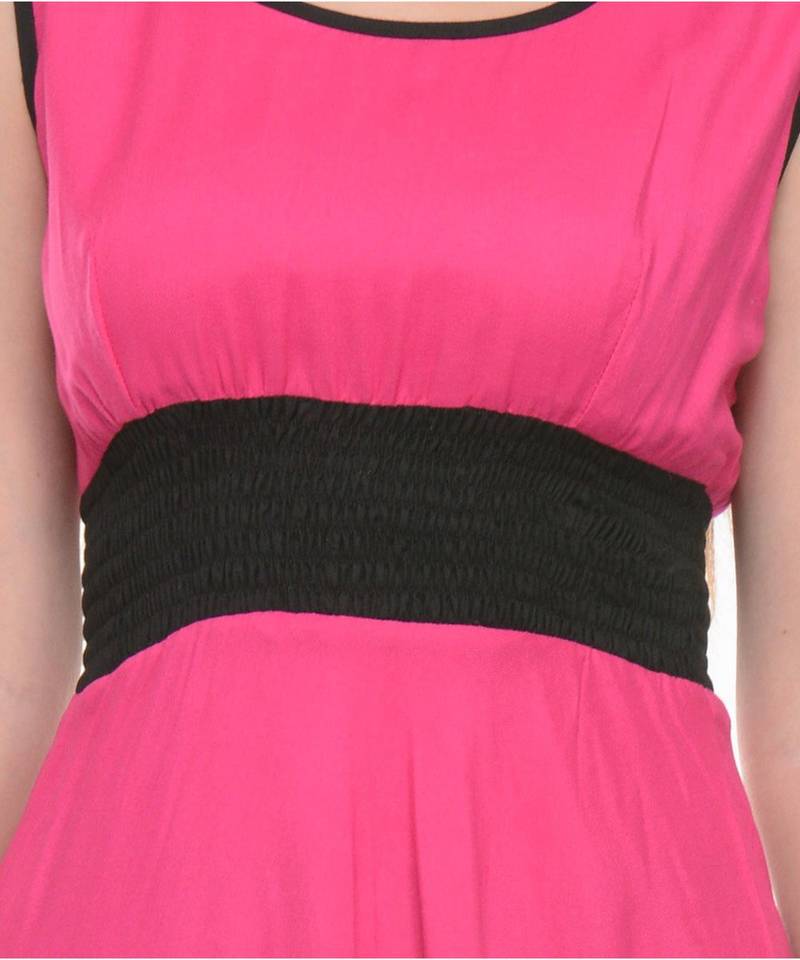 magenta printed rayon kurti