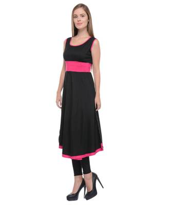 black printed rayon kurti 1