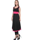 black printed rayon kurti