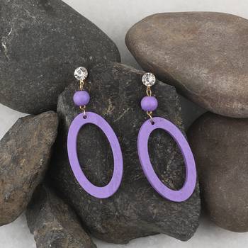Designer Alegent Diamond Wooden Light Weight Earrings For Girls And Women. 4