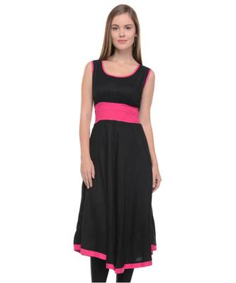 black printed rayon kurti 2