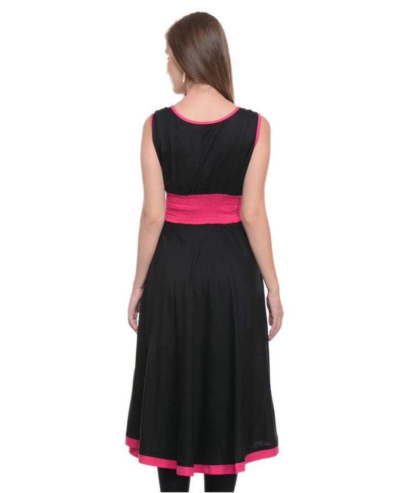 black printed rayon kurti