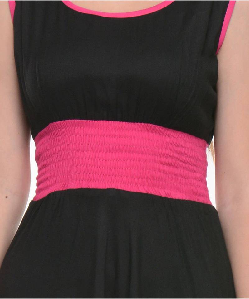 black printed rayon kurti