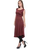 maroon printed rayon kurti