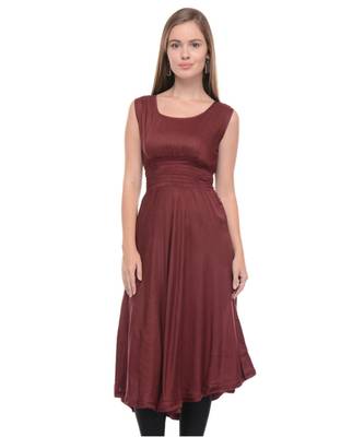 maroon printed rayon kurti 2