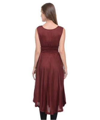 maroon printed rayon kurti 3