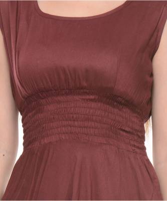 maroon printed rayon kurti 4