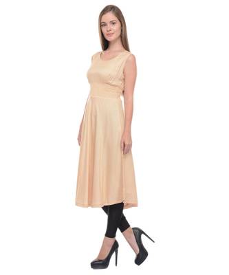 beige printed rayon kurti 1