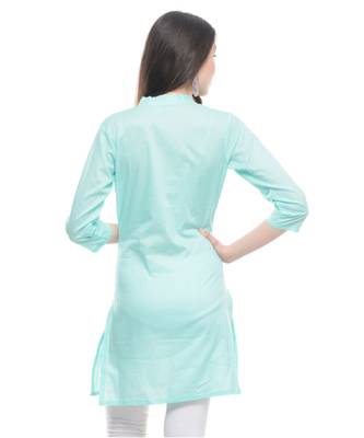 green printed rayon kurti 3