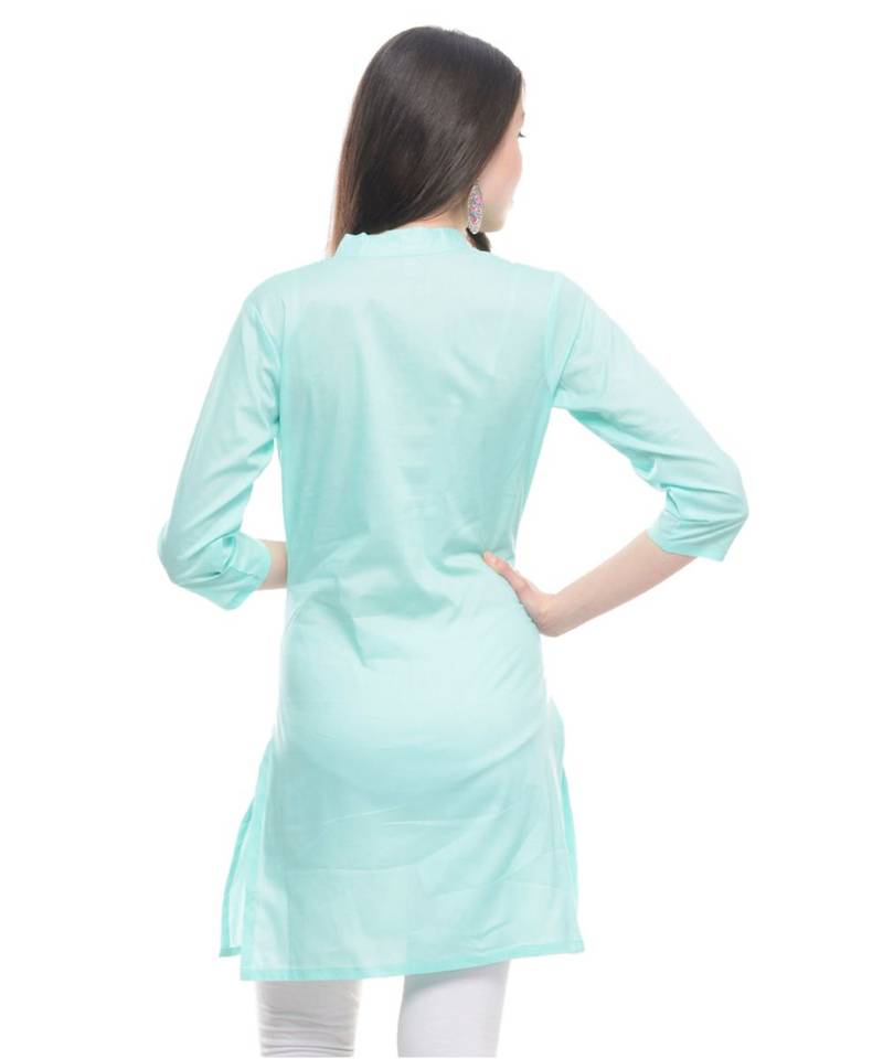 green printed rayon kurti