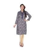 blue printed rayon kurti