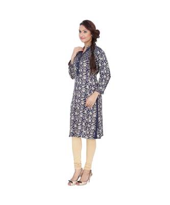 blue printed rayon kurti 2